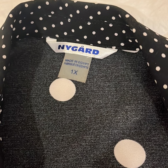 Cute a polka Dot long jacket size 1X Nygard - Picture 2 of 5